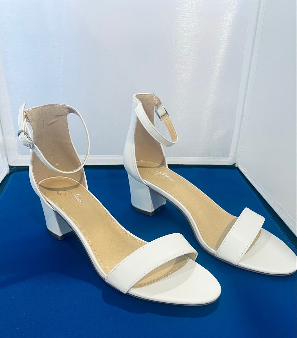 J Adams womens white dress heel sandal shoe 8.5 NIB